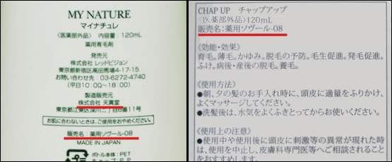 チャップアップとマイナチュレは同じ