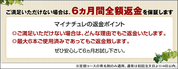 マイナチュレとベルタ育毛剤の全額返金保証