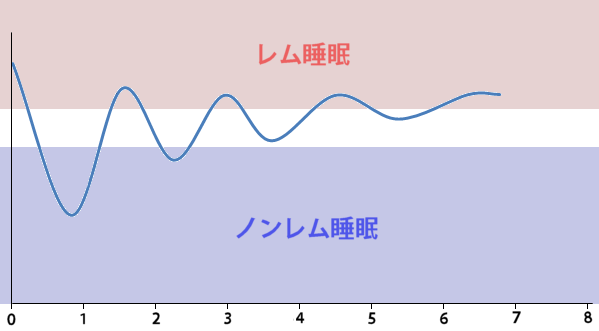 レム睡眠とノンレム睡眠の周期